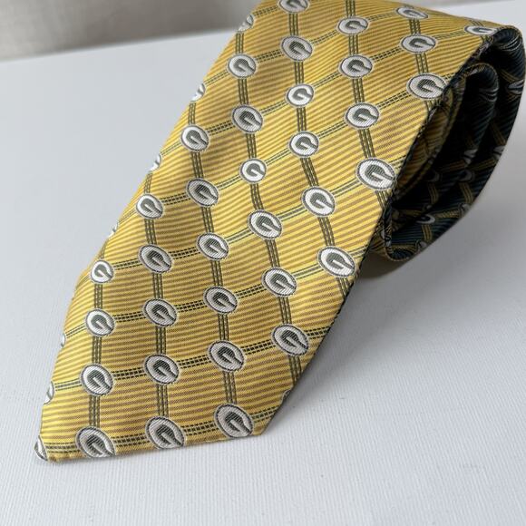 NFL Green Bay Packers Reversible Silk Tie 100% Silk Vintage Logo Pattern - Picture 13 of 16